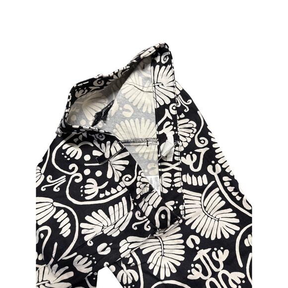 H&M Floral Ankle Stretch Pants - Black & White - Size 6 - Picture 5 of 9